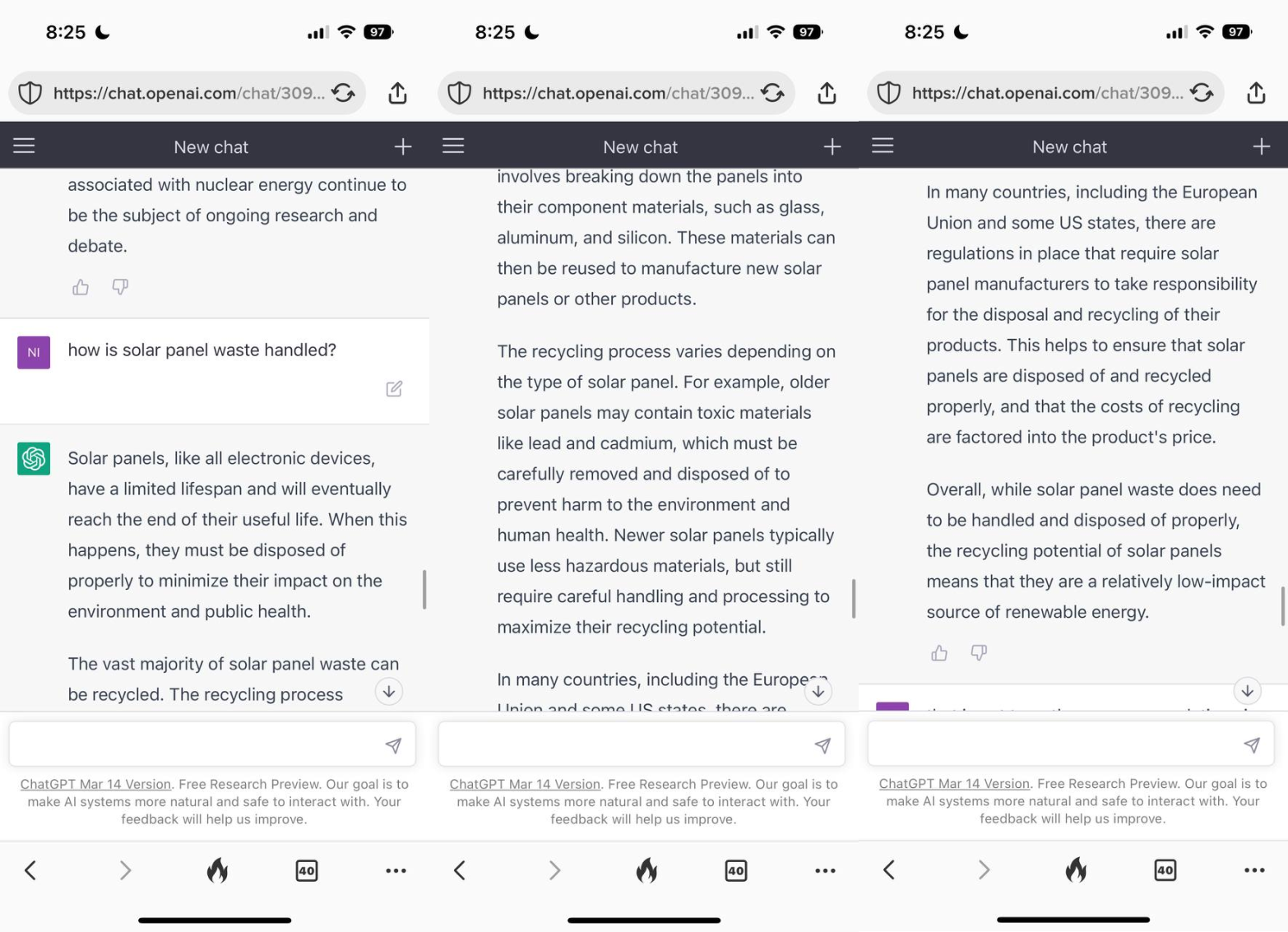 How is solar panel waste handled?