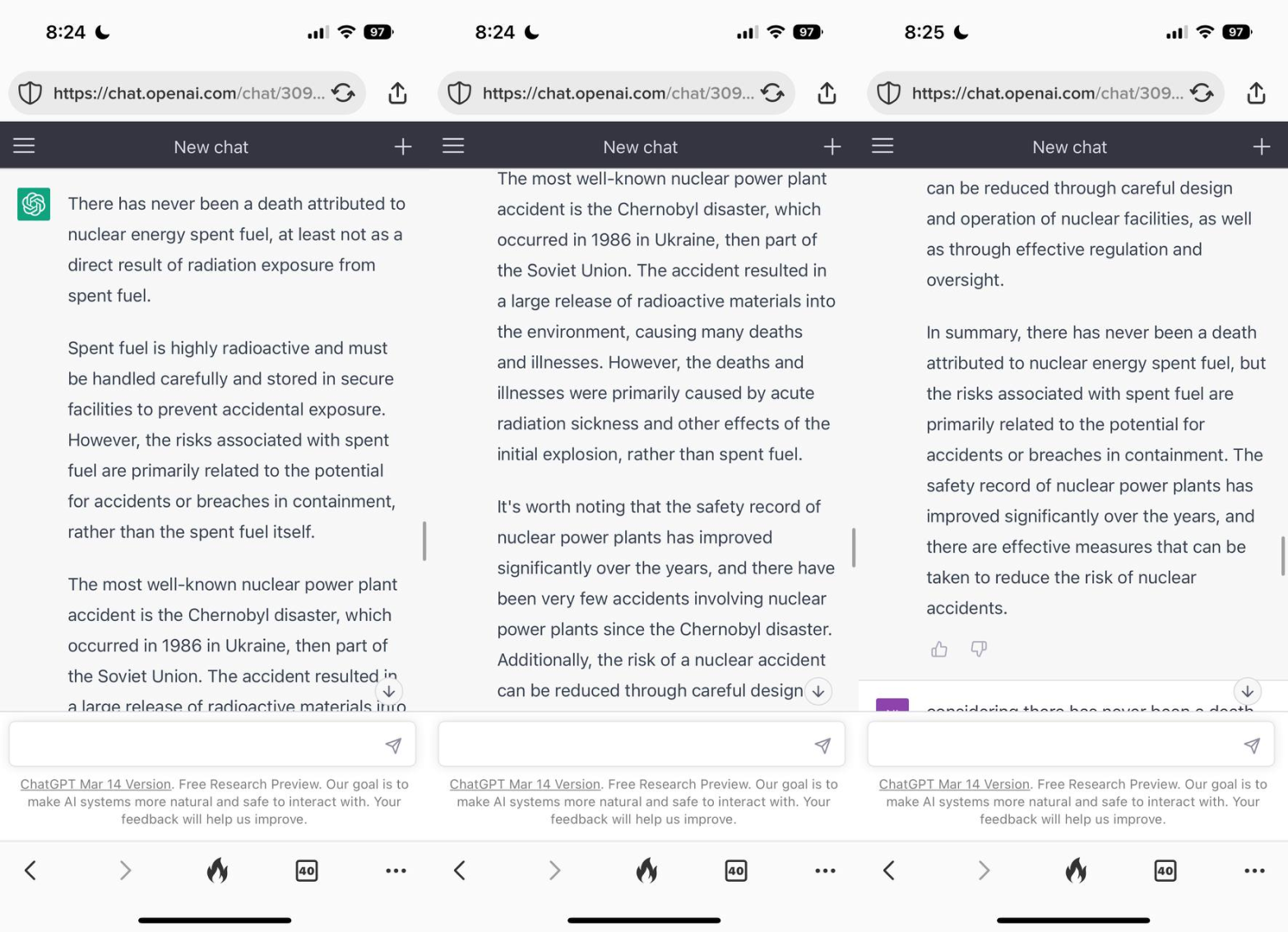 Has there ever been a death attributed to nuclear energy spent fuel?