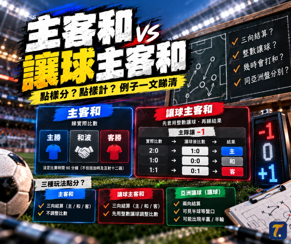 讓球主客和點睇?同主客和、亞洲讓球有咩分別