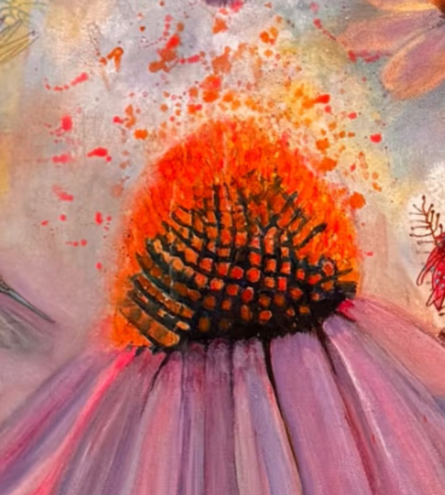 cone bursting with pollen
