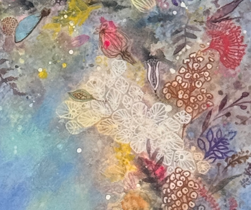 Close up of botanical drawings