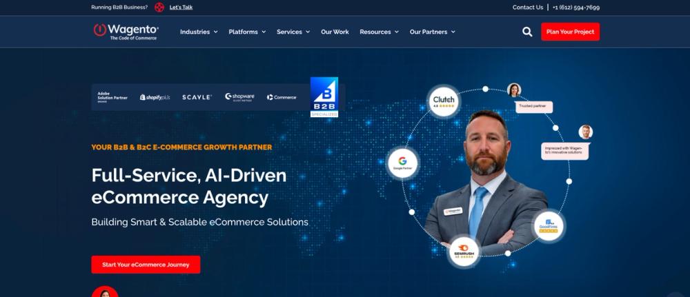 Screenshot of Wagento eCommerce Agency for Smart B2B Solutions
