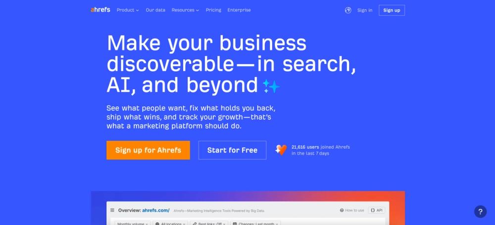 Screenshot of Ahrefs Screenshot of Ahrefs