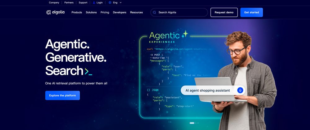 Screenshot of Algolia AI Search and Retrieval Platform