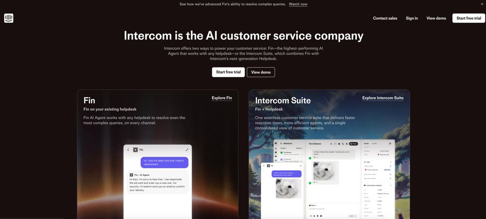 Screenshot of Intercom