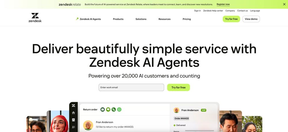 Screenshot of Zendesk