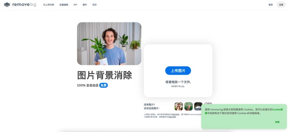 Screenshot of remove.bg