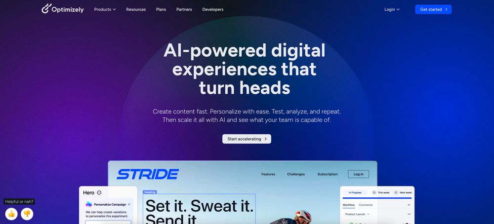 Screenshot of Optimizely AI-Powered Digital Experiences