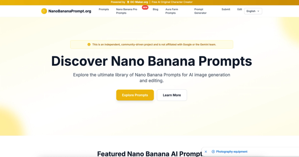 Screenshot of Nano Banana Prompt