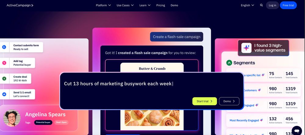 Screenshot of ActiveCampaign