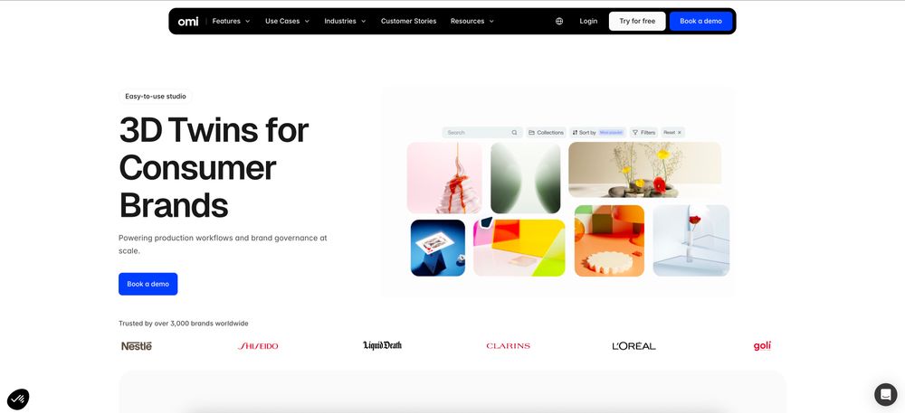 Screenshot of Omi Digital Twins for CPG Brands