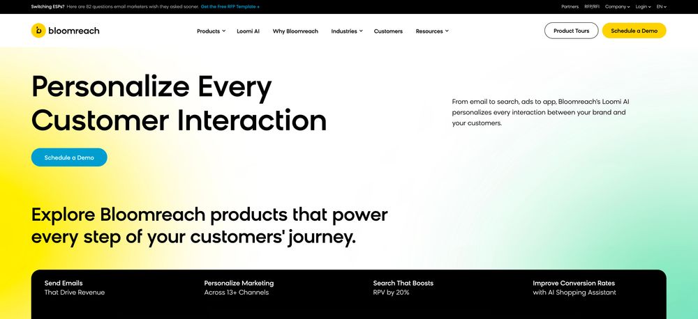 Screenshot of Bloomreach Agentic Platform for Personalization