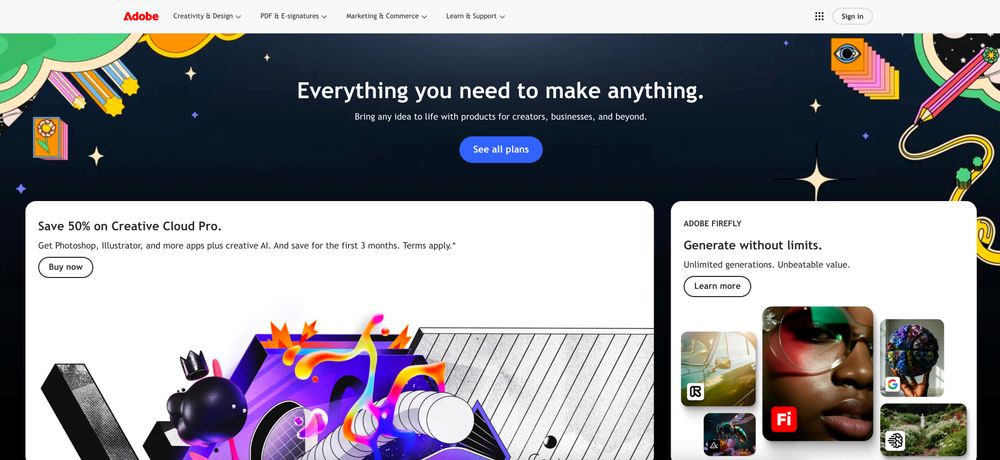 Screenshot of Adobe Creative Cloud