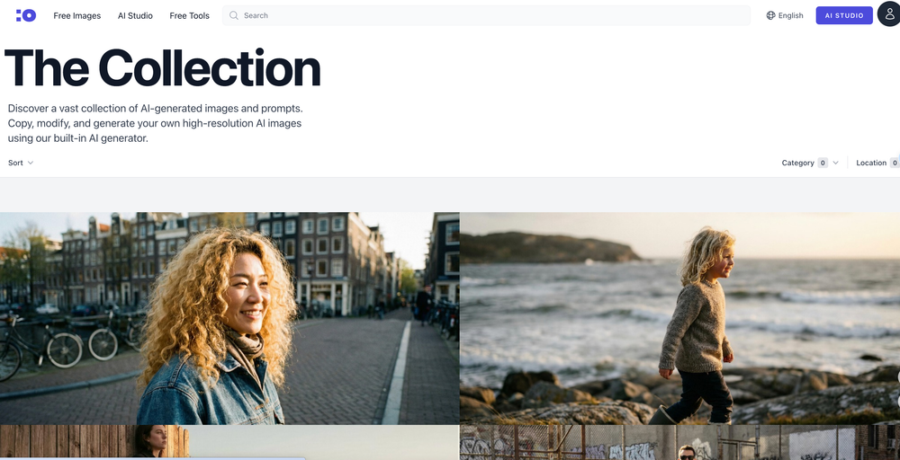 Screenshot of AI Image Generator - cgfaces