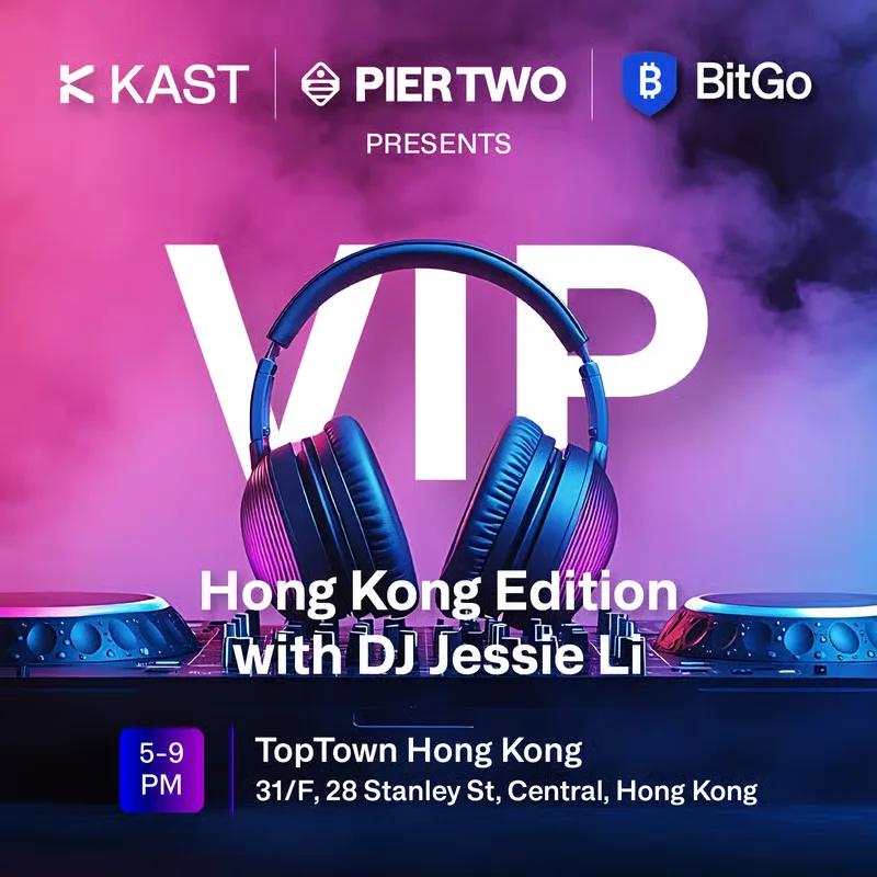 VIP Hong Kong Edition poster with DJ Jessie Li, showing headphones against a pink and blue haze