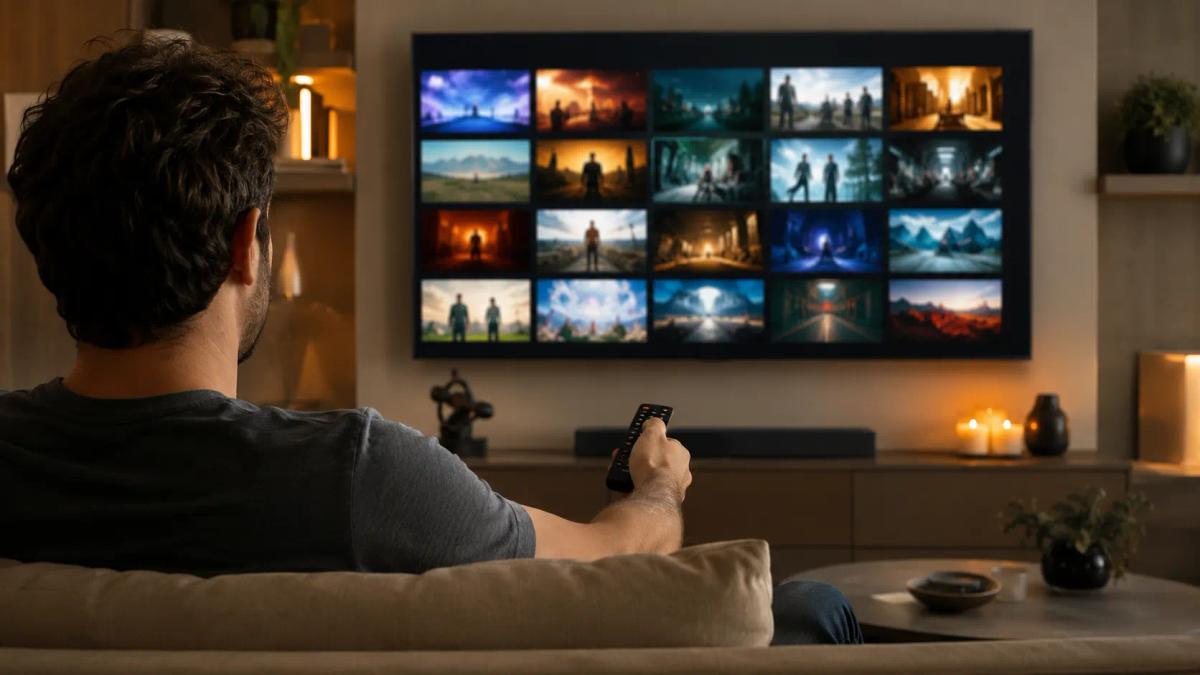 Interfaces de TiviMate, IBO Player et IPTV Smarters Pro côte à côte sur écran TV