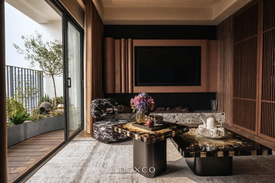 Kosmo Tây Hồ - Không gian chính 01, thiết kế thi công nội thất cao cấp phong cách Modern luxury trầm ấm