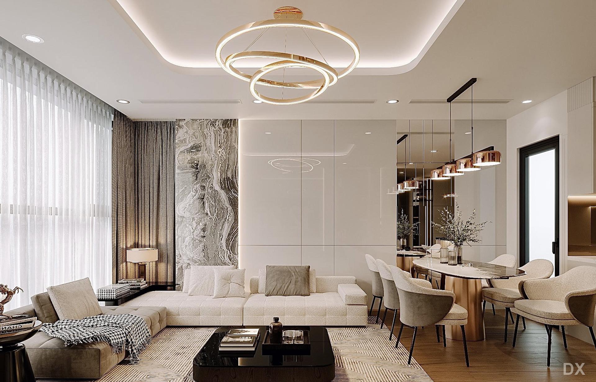 Căn hộ Modern Luxe tông trắng