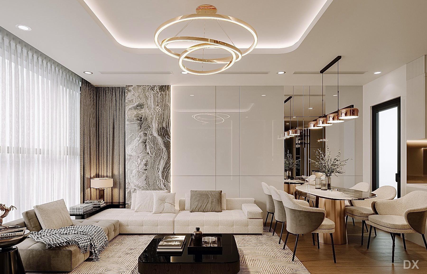 Căn hộ Modern Luxe tông trắng