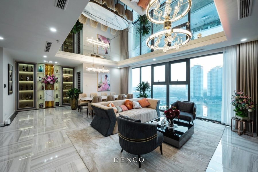 Căn hộ The Matrix One 2 phòng ngủ - phòng khách phong cách luxury hiện đại 02, thi công nội thất căn hộ cao cấp Dexco