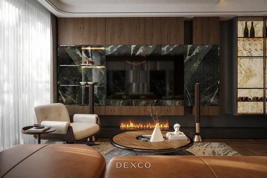 Penthouse Ecopark modern luxury gỗ đá - Sảnh, hành lang và chi tiết 16, thiết kế thi công nội thất cao cấp phong cách Modern luxury gỗ đá