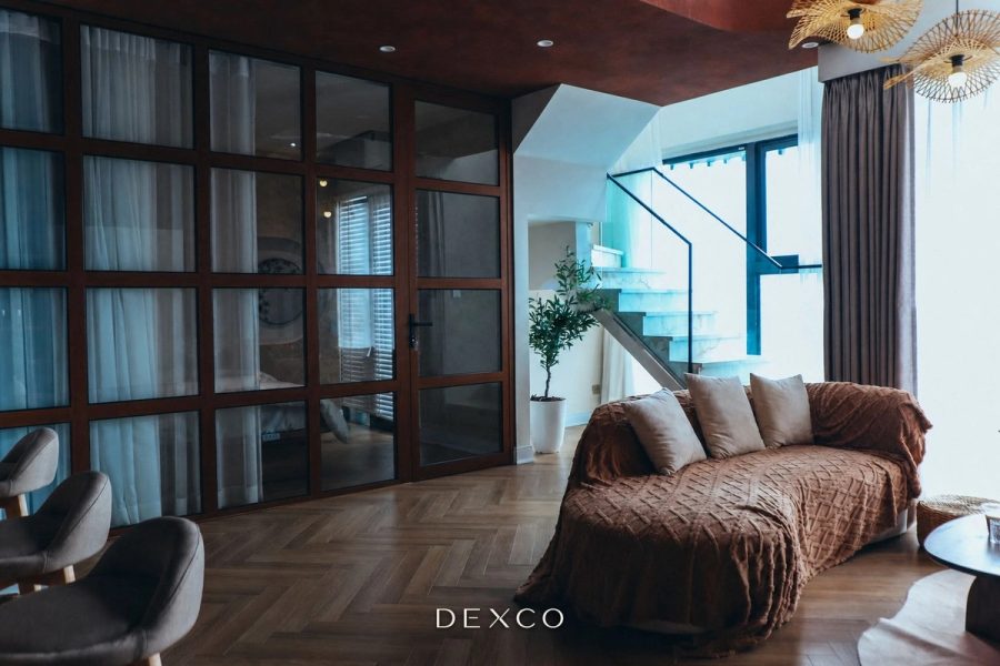 Duplex Swan Lake ấm áp với gỗ trầm - Sảnh, hành lang và chi tiết 16, thiết kế thi công nội thất cao cấp phong cách Japandi ấm áp kết hợp gỗ trầm