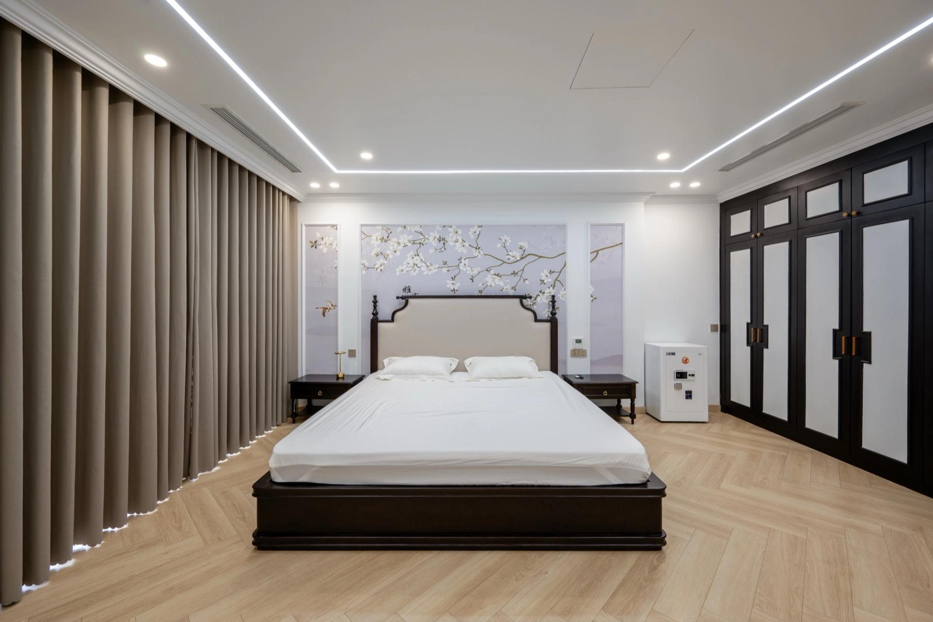 Phòng ngủ biệt thự Nguyễn Khoái trong quy trình thiết kế nội thất của Dexco