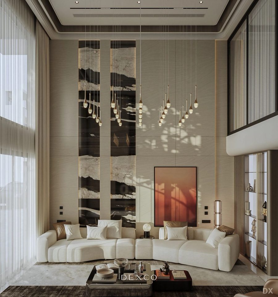 Biệt thự liền kề Bãi Cháy 150m² - phòng khách phong cách hiện đại 02, thiết kế nội thất biệt thự Dexco