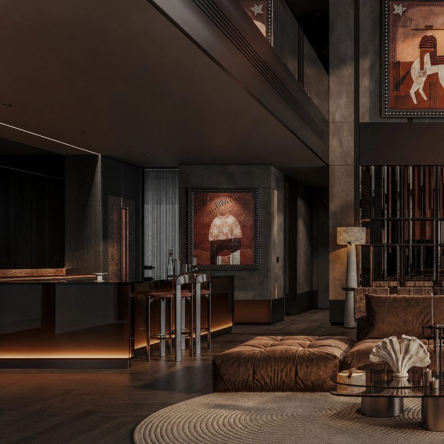 Heritage West Lake 300m² - Không gian sinh hoạt chung tông trầm, ảnh 01