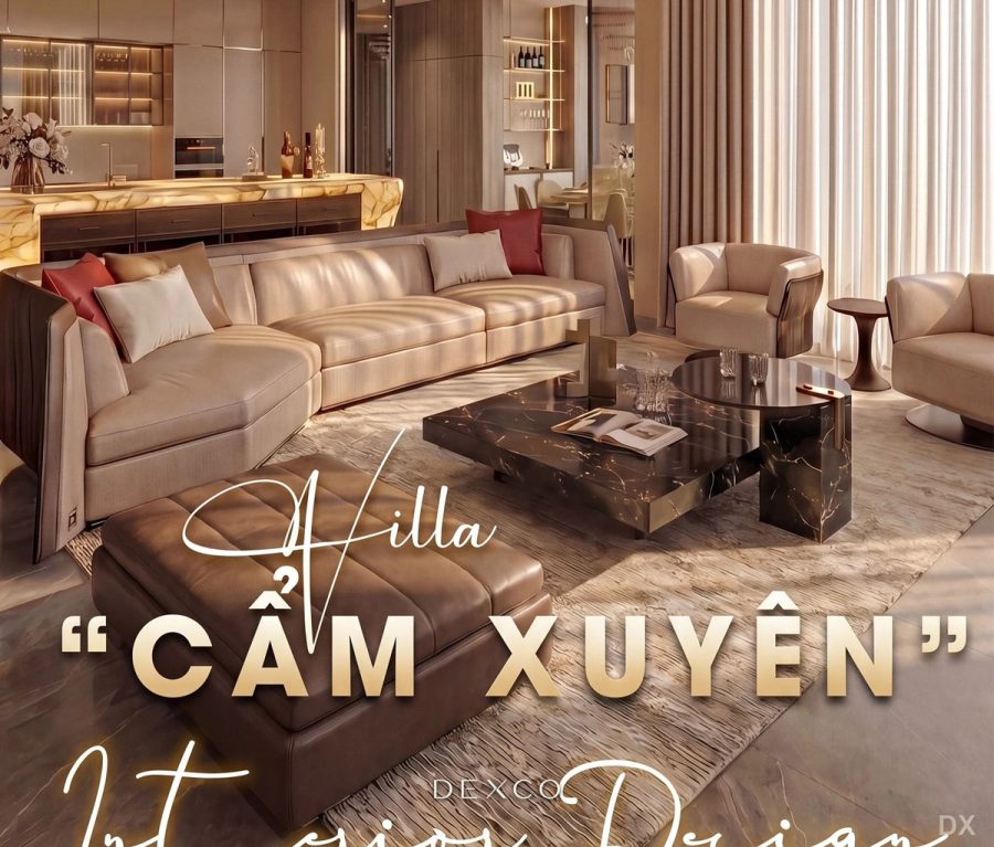 Biệt thự Cẩm Xuyên Villa - phòng khách phong cách hiện đại 02, thiết kế nội thất biệt thự Dexco