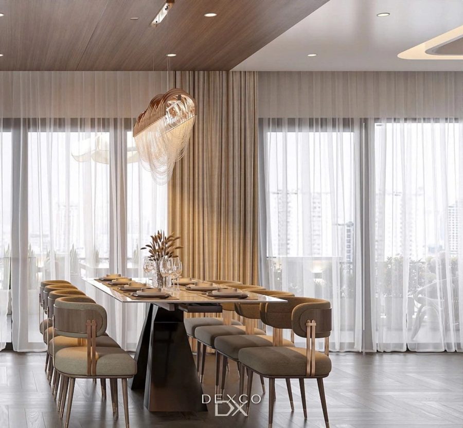 Biệt thự Quảng Ninh 160m² - phòng khách phong cách hiện đại tinh tế 01, thiết kế nội thất biệt thự Dexco