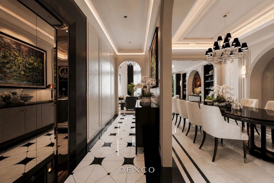 Long Biên Penthouse classic trắng kem - Sảnh, hành lang và chi tiết 15, thiết kế thi công nội thất cao cấp phong cách Classic luxury trắng kem