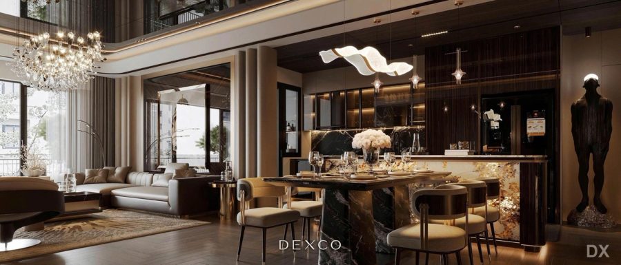 Căn hộ Green Diamond - phòng khách phong cách luxury hiện đại 06, thiết kế nội thất căn hộ cao cấp Dexco