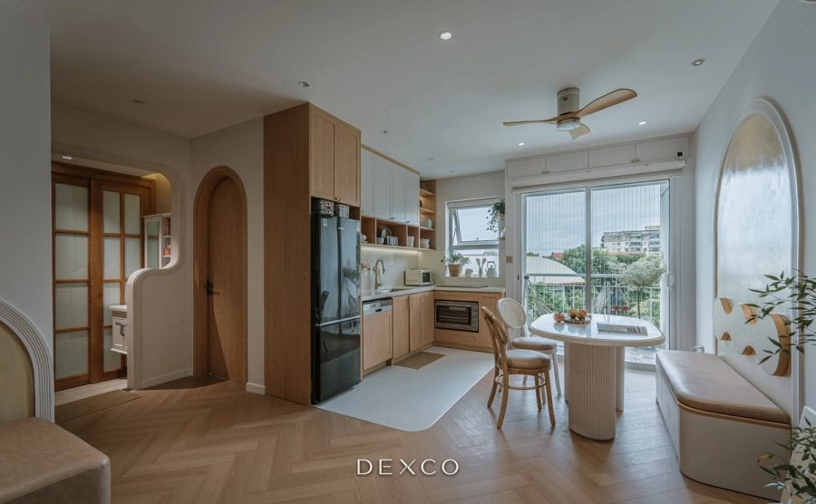 Cải tạo căn hộ 72m² sau 15 năm sử dụng - Bếp, bàn ăn và ban công, ảnh 05
