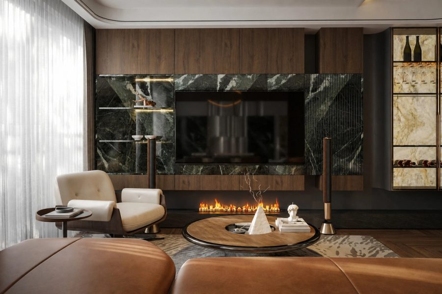 Penthouse Ecopark modern luxury gỗ đá - Sảnh, hành lang và chi tiết 16, thiết kế thi công nội thất cao cấp phong cách Modern luxury gỗ đá
