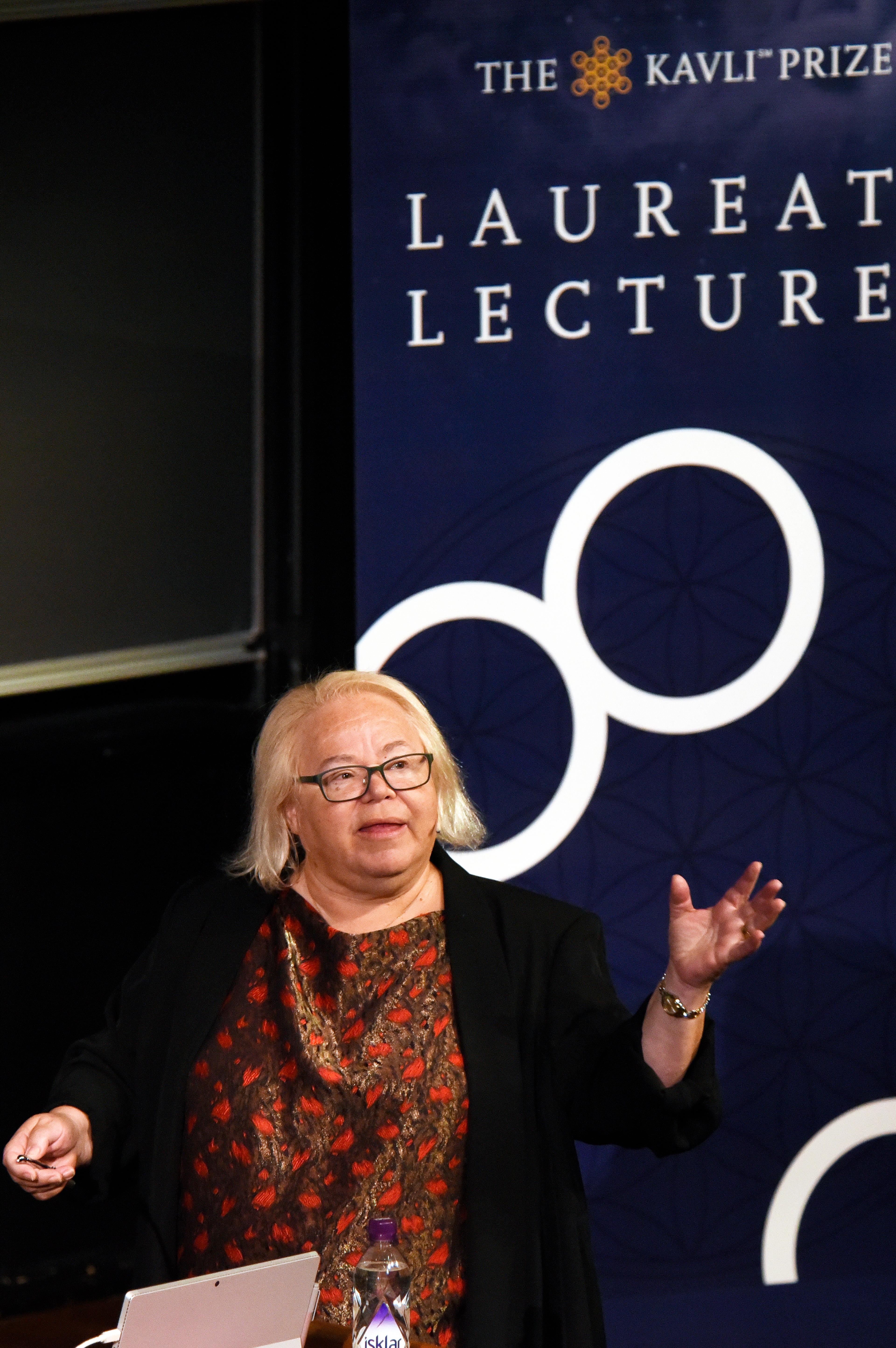 Eve Marder giving a lecture during the 2016 Kavli Prize week in Oslo