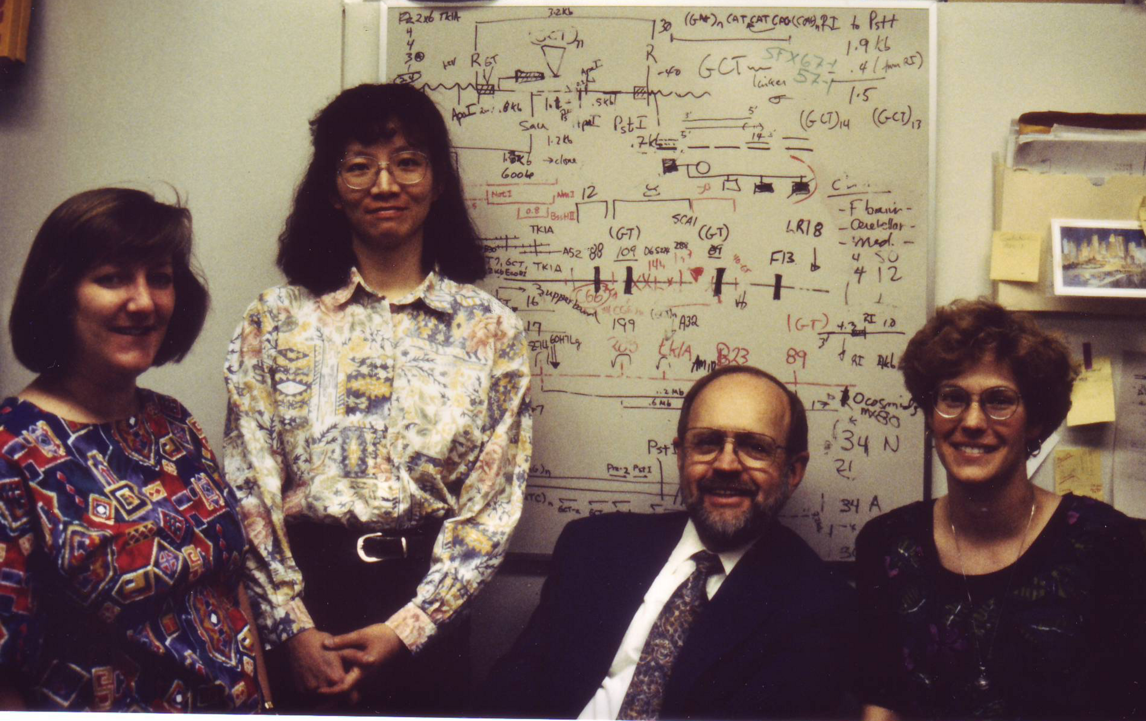 The SCA1 genomics group 1993; Lisa Duvick, Ming-yi Chung, Larry Schut, and Laura Ranum