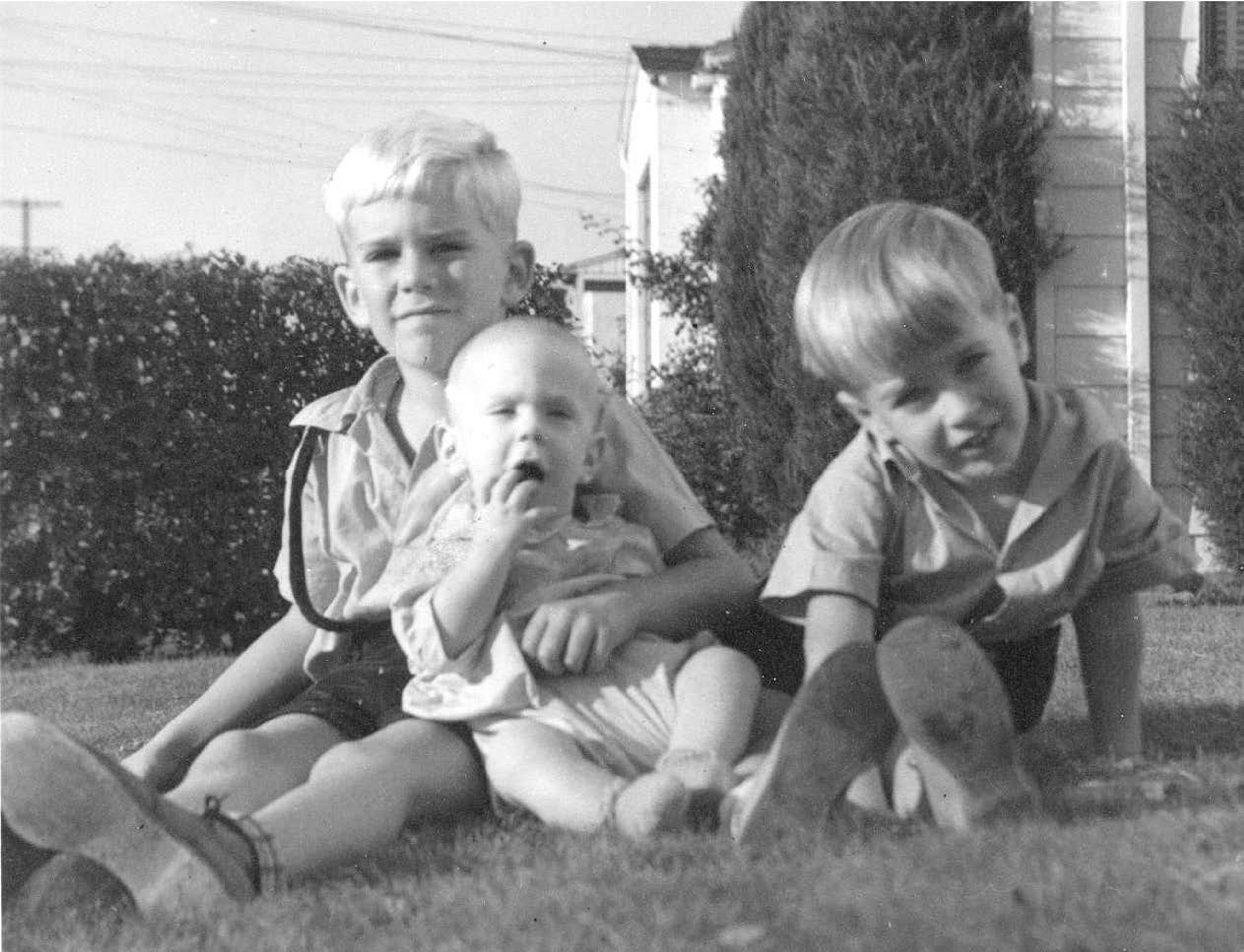 My brothers Bruce and Paul with me on the right in the mid-1940s.