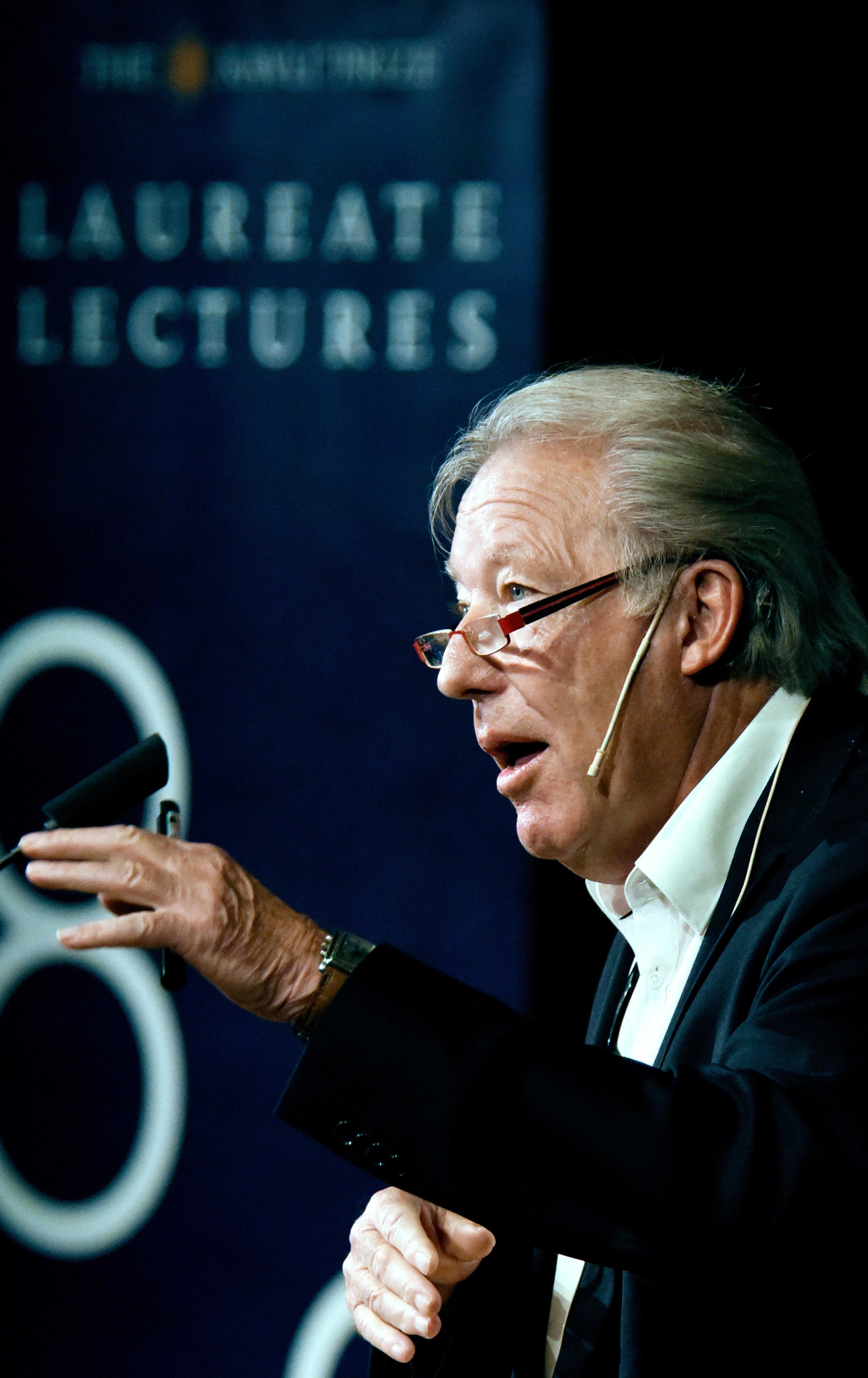 Christoph Gerber giving a lecture during the 2016 Kavli Prize week  in Oslo. 