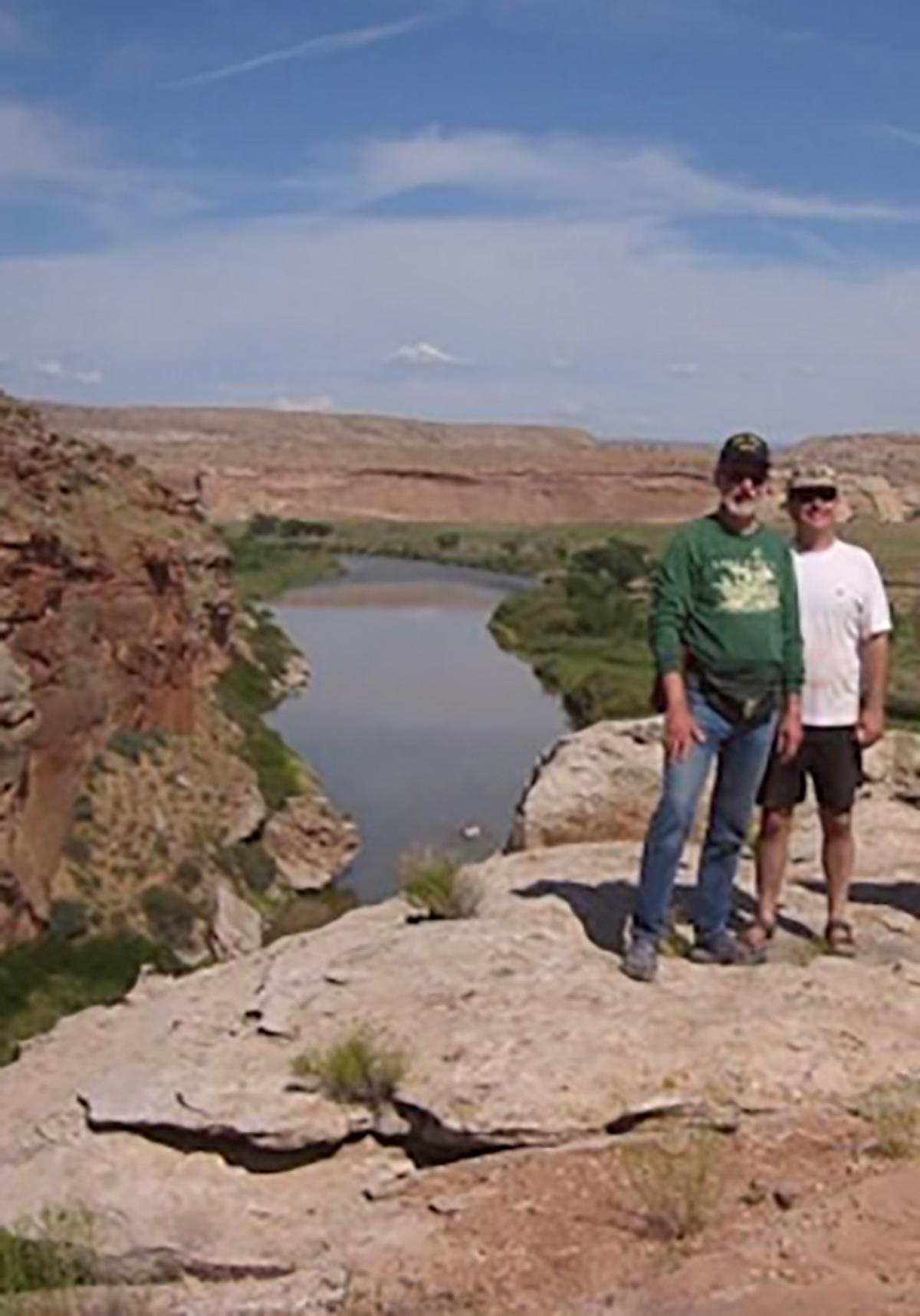 University of Minnesota colleague Dick Poppele and me on the Westwater overlook of the Colorado River.