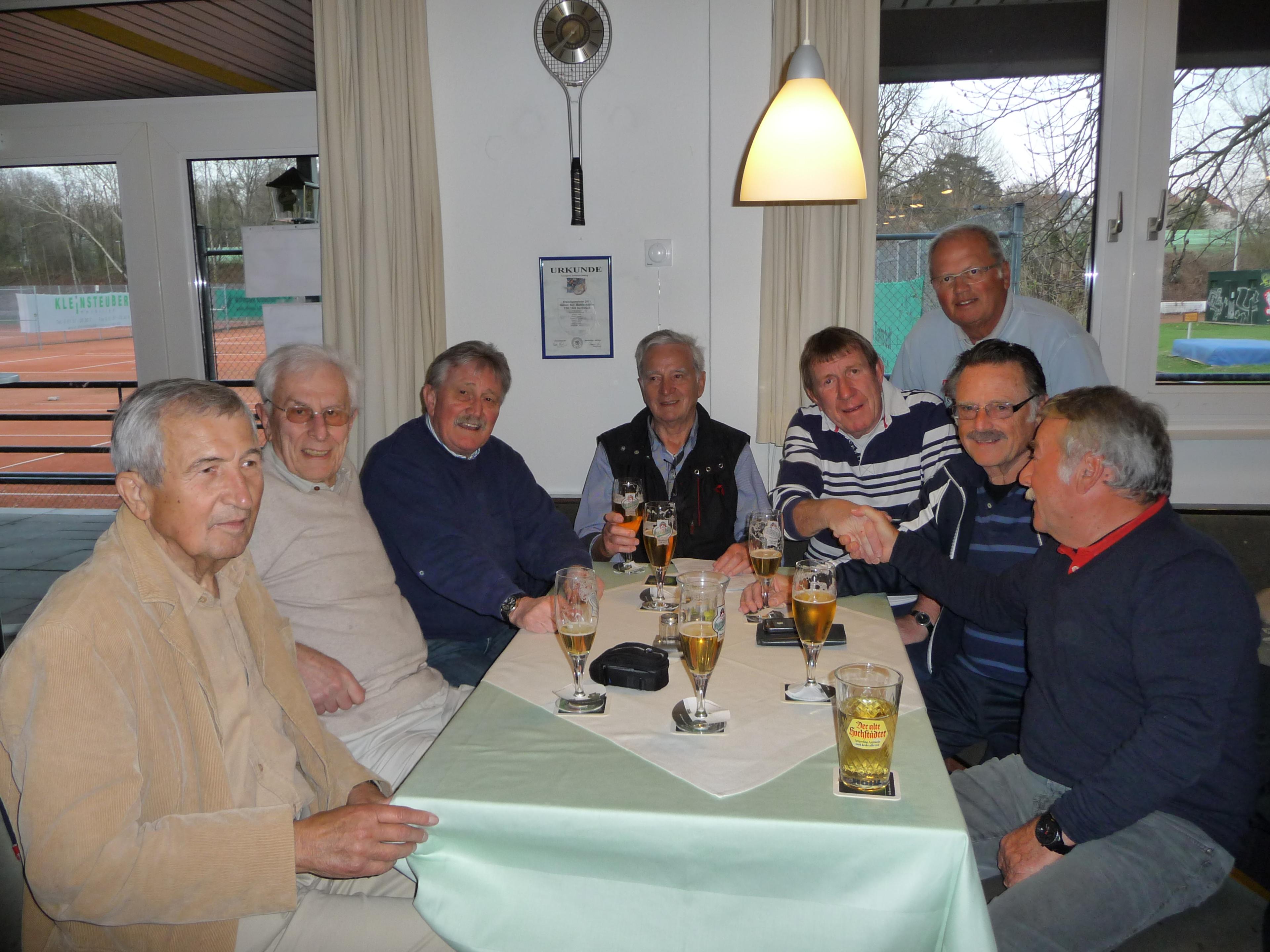 A get together with his tennis partners in 2012