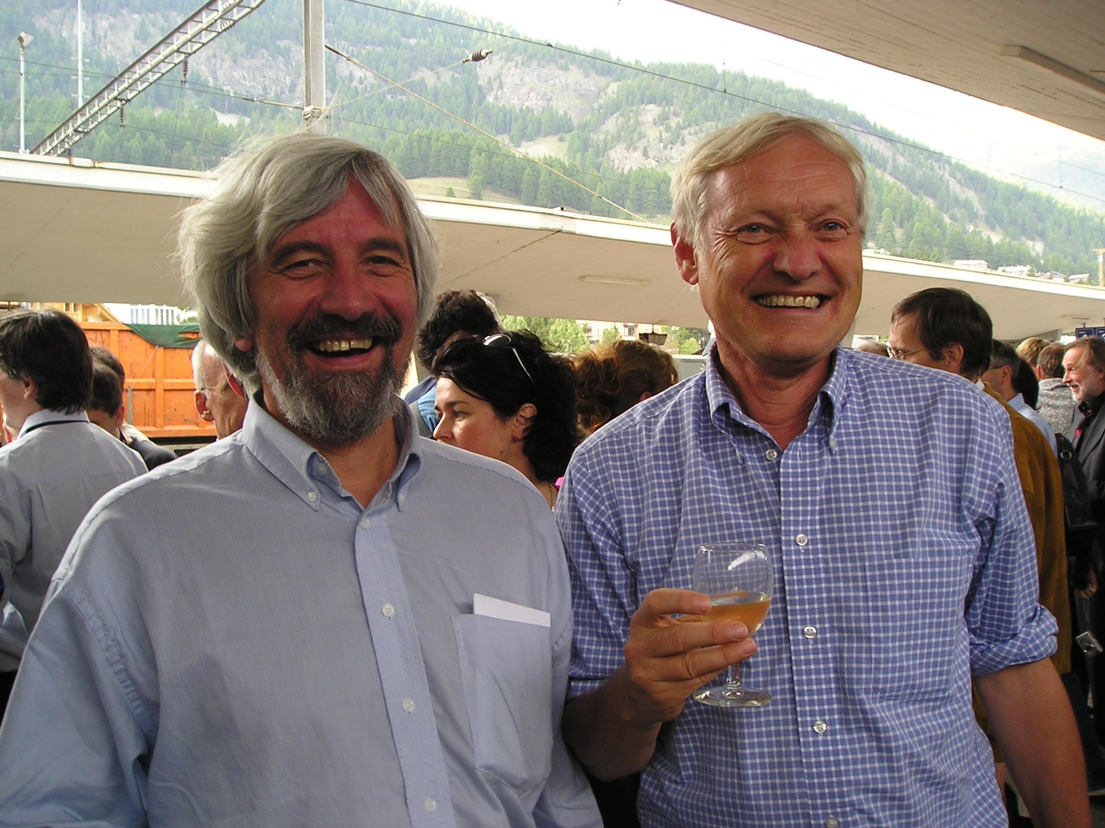 Maximilian Haider with Joachim Frank at an EM-Conference in Davos/Switzerland in 2005