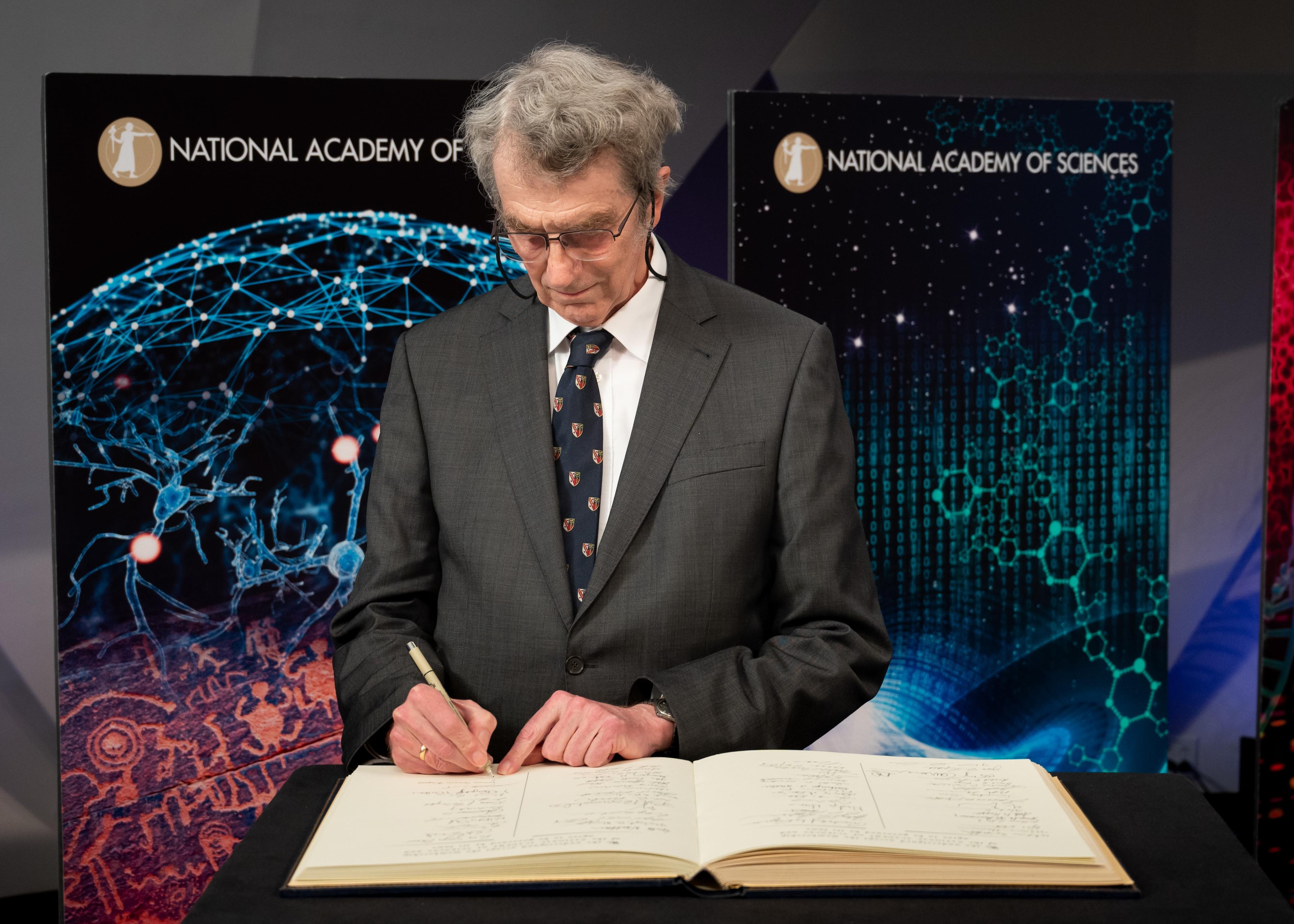Signing the ledger at my induction into the US National Academy of Sciences in April 2022.