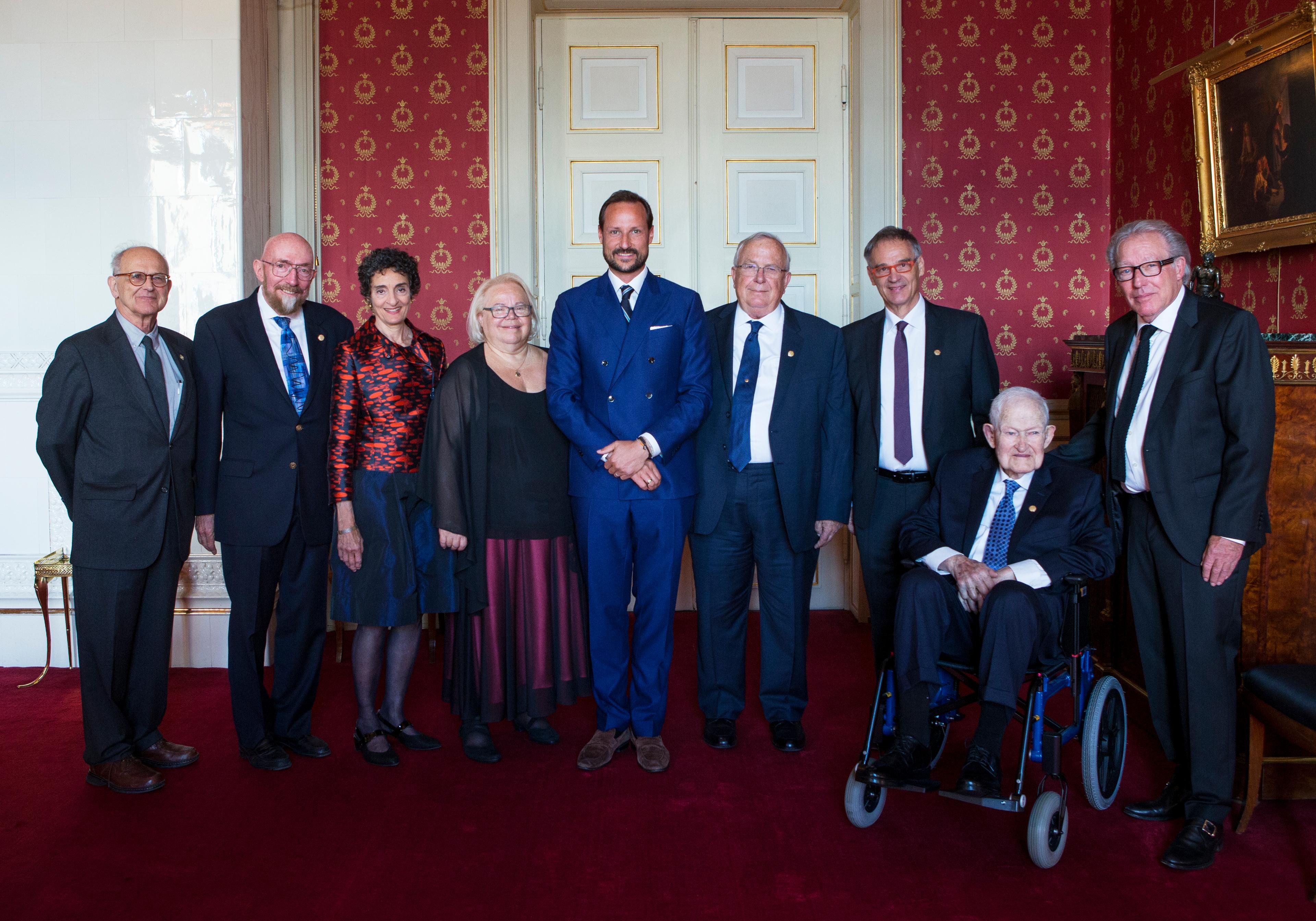 Calvin with all the other 2016 Kavli Prize laureates together with His Royal Highness Crown Prince Haakon at the prize ceremony in Oslo.