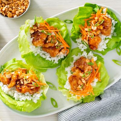 Loaded General Tso Chicken Lettuce Cups