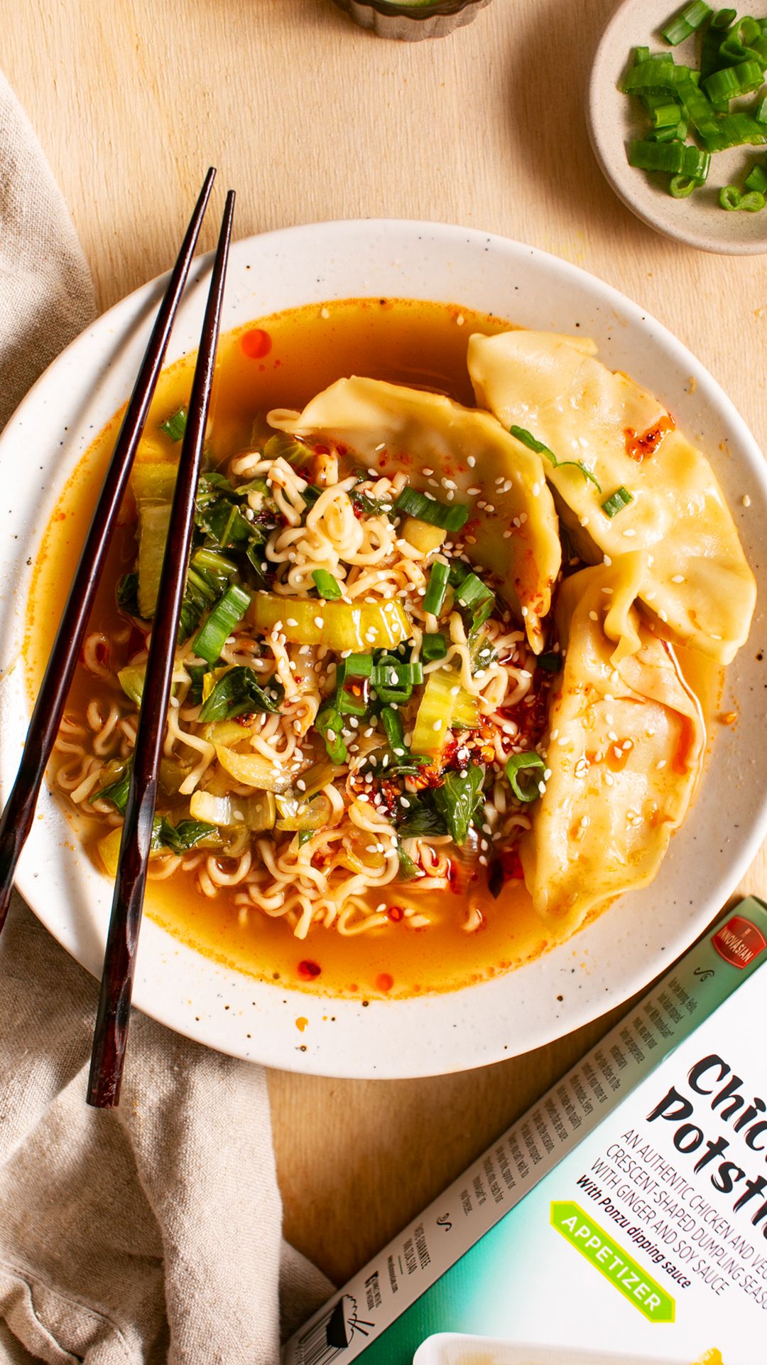 Sesame Garlic Potsticker Ramen
