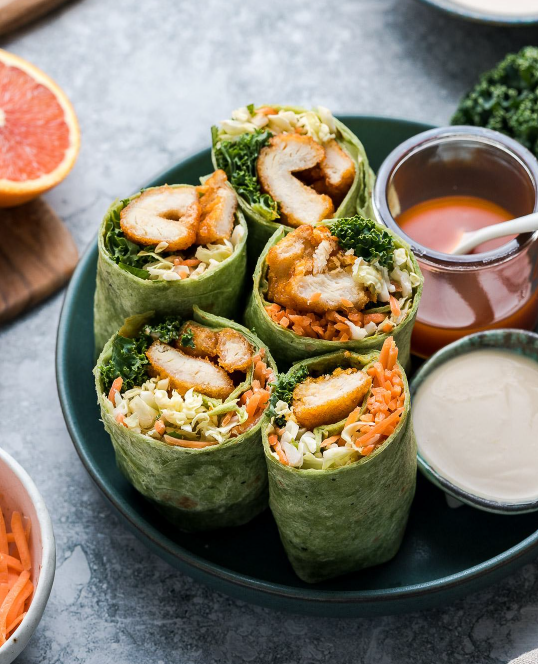 Orange Chicken Wraps with Asian-style Ranch Dressing