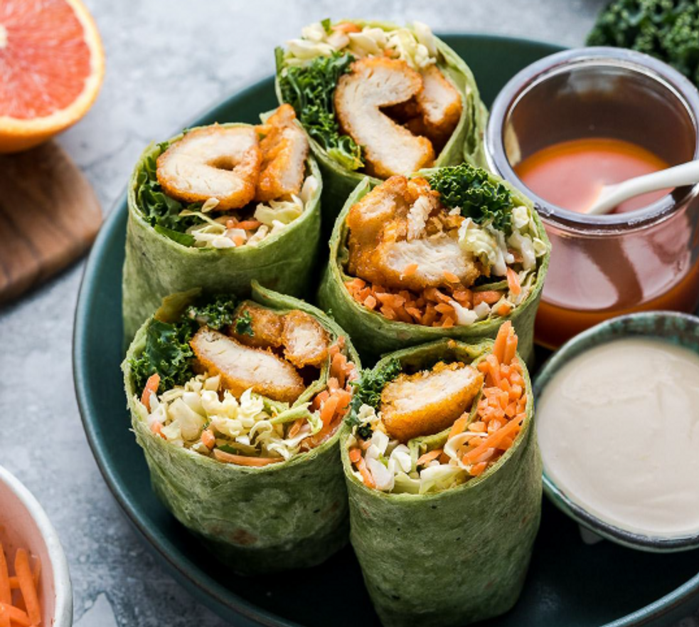 Orange Chicken Wraps with Asian-style Ranch Dressing