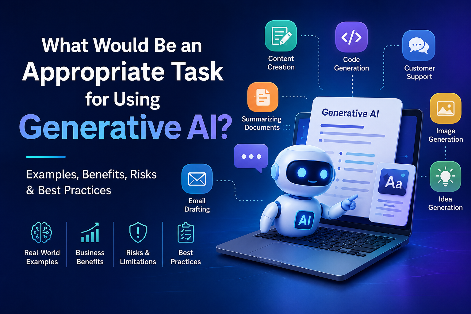 What Would Be an Appropriate Task for Using Generative AI? Examples, Benefits, Risks & Best Practices