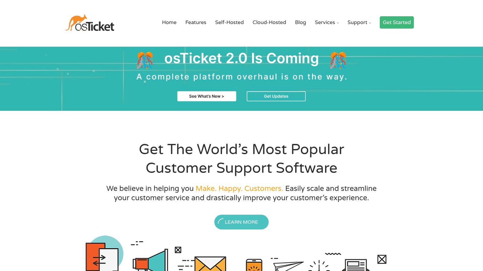 osTicket (Open-source; free self-hosted)